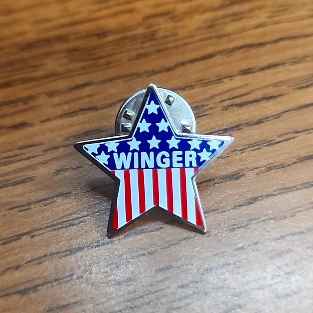 "Winger" American flag star pin